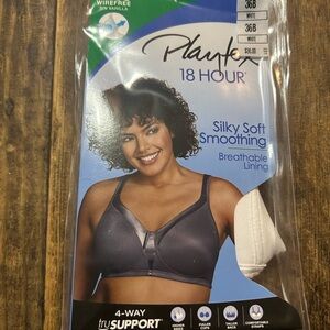 Playtex 18‎ Hour 4803 Wire Free Silky Soft Smoothing Bra White Size 36B NWT